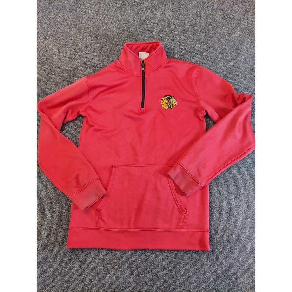 Chicago Blackhawks Pullover Mens Small NHL Hockey Quarter Zip Sweatshirt